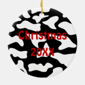 Funny Fat Koe kerstversiering Keramisch Ornament (Achterkant)