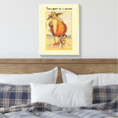 Funny Fat Lady op strand Canvas Afdruk (Insitu (Slaapkamer))