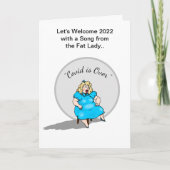 Funny Fat Lady zingend nieuwjaarsviering 2022 Kaart (Voorkant)