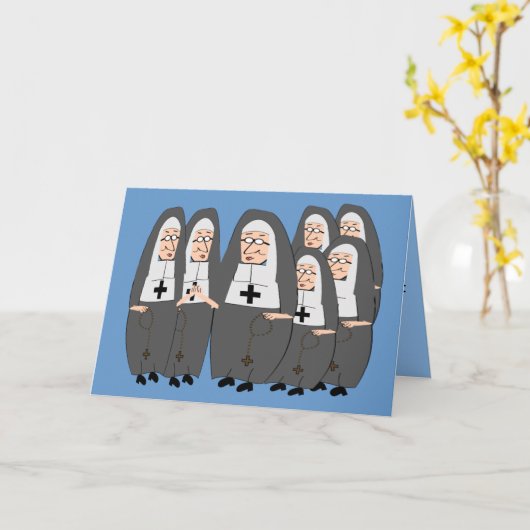 Funny "Fat Nuns" Gifts voor elk moment Kaart (Gele Bloem)