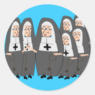 Funny "Fat Nuns" Gifts voor elk moment Ronde Sticker