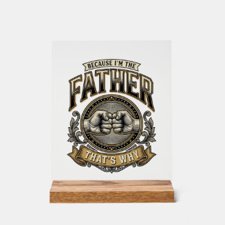 Funny Father Fist Bump Vintage Engraving Shirt Des Acryl Bord