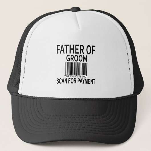 Funny Father of the Groom Barcode Trucker Pet (Voorkant)