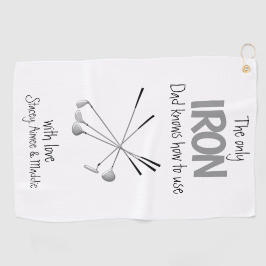 Funny Fathers Day Golfhanddoek (Horizontaal)