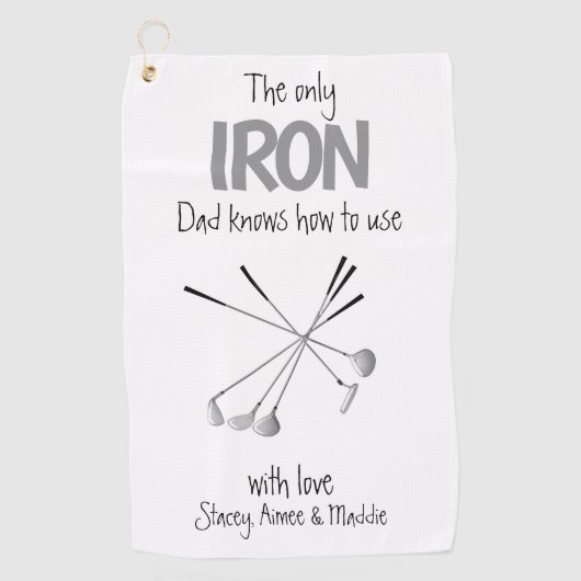 Funny Fathers Day Golfhanddoek (Voorkant)