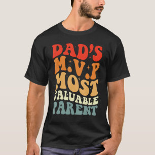 Funny Fathers Day Van Vrouw Papa's MVP Retro Best T-shirt