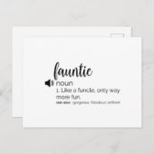 Funny Fauntie Definition Briefkaart (Voorkant / Achterkant)