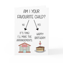 Funny Favori Carte d'anniversaire enfant pour mama