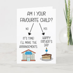 Funny Favori Fête des pères enfant carte pour papa