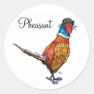 Funny fazant in pet ronde sticker