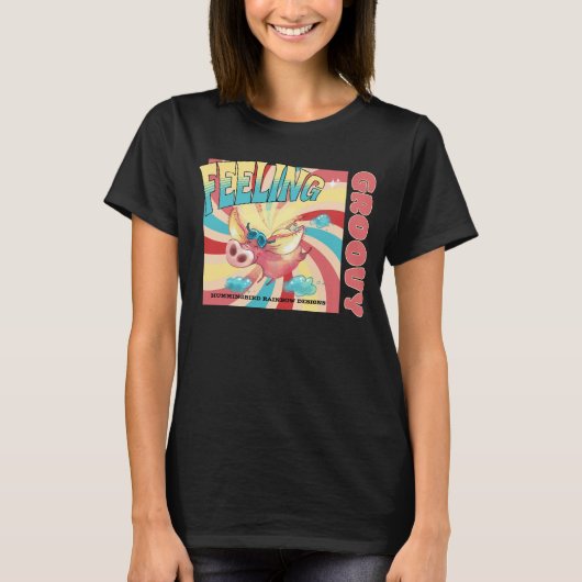 Funny Feeling Groovy Flying Pig T-Shirt (Voorkant)