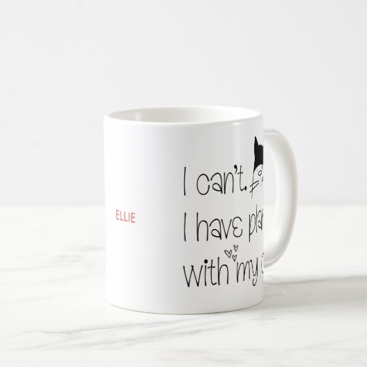 Funny Feline Pardon, ik heb geen plannen met kat. Koffiemok (Voorkant rechts)