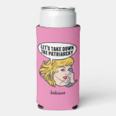 Funny Feminist Pop Art Anti Patriarchy Custom Roze (Seltzer Voorkant)