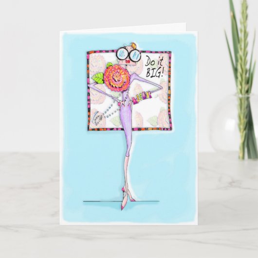 Funny Femme carte d'anniversaire, ami de carte d'a (Devant)