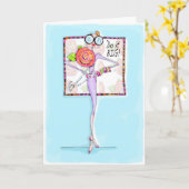 Funny Femme carte d'anniversaire, ami de carte d'a (Fleur jaune)