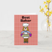 Funny Femme meilleure carte de voeux de boulanger (Fleur jaune)