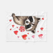 Funny Feral Raccoon Valentine's Day Sarcastic Humo Fleece Deken (Voorkant (Horizontaal))