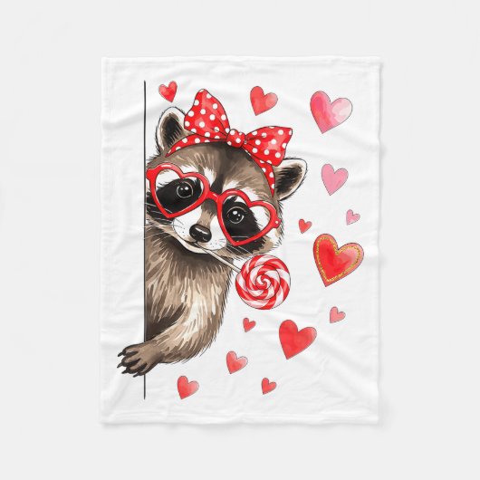 Funny Feral Raccoon Valentine's Day Sarcastic Humo Fleece Deken (Voorkant)