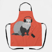 Funny Ferret Music Lover Schort (Voorkant)