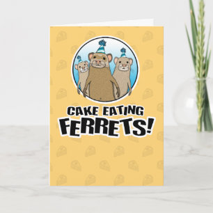 Funny Ferretts wil je Cake Birthday Kaart