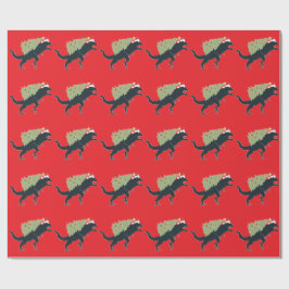 Funny Festive Dino Christmas Cadeaupapier