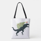 Funny Festive Dino Christmas Draagtas (Achterkant)