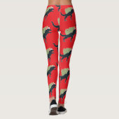Funny Festive Dino Christmas Leggings (Achterkant)