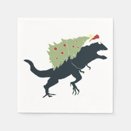 Funny Festive Dino Christmas Servet