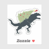 Funny Festive Dino Christmas Sticker (Vel)