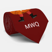 Funny Festive-kerstmonogram Stropdas (Opgerold)