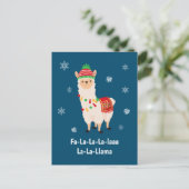 Funny Festive Llama Pun Carte de vacances (Debout devant)