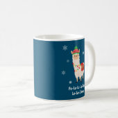 Funny Festive Llama Pun Kerstmis Koffiemok (Voorkant rechts)