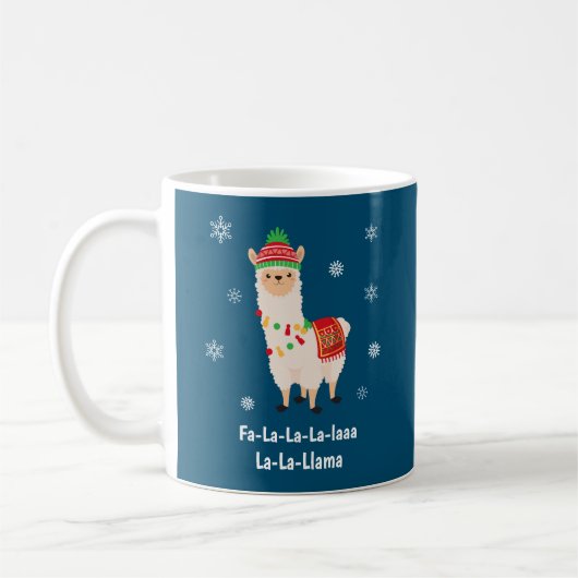 Funny Festive Llama Pun Kerstmis Koffiemok (Links)