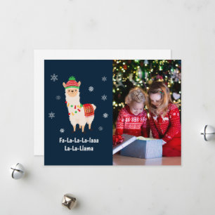 Funny Festive Llama Pun photo Carte de vacances