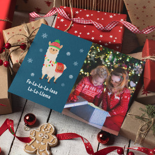 Funny Festive Llama Pun photo Carte de vacances