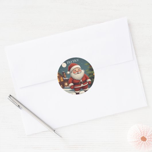 Funny Festive Santa Ho Ho Merry Christmas Sticker (Enveloppe)