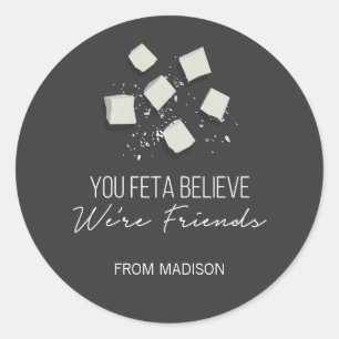 Funny Feta Friends Valentine Love Cheese Sticker