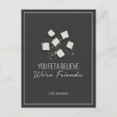 Funny Feta Friends Valentine Love Fromage Carte po (Devant)