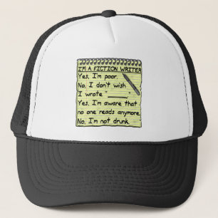 Funny Fiction Writer-antwoordblad Trucker Pet