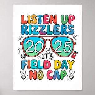 Funny Field Day Shirt Luister naar Rizzlers Field Poster
