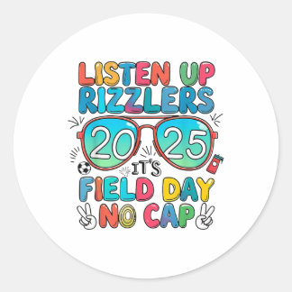 Funny Field Day Shirt Luister naar Rizzlers Field  Ronde Sticker