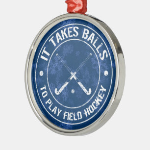 Funny Field Hockey Holiday Ornament