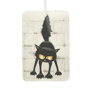 Funny Fierce Black Cat Cartoon Luchtverfrisser