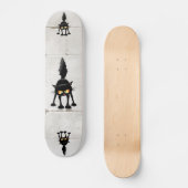 Funny Fierce Black Cat Cartoon Skateboard (Voorkant)