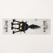 Funny Fierce Black Cat Cartoon Yogamat (Voorkant (horizontaal))