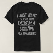 Funny Fila Brasileiro Pap Garage Mannen Hang honde T-shirt (Design voorkant)