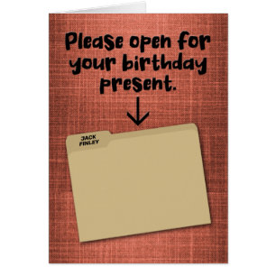 Funny File Folder "Error 404" Birthday Kaart