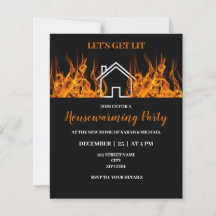 Funny Fire Thored Housewarming Party Invitation