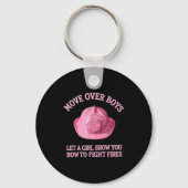 Funny Firefighter Art For Women Girls Fire Fighter Sleutelhanger (Voorkant)