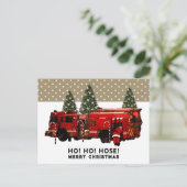 Funny Firefighter Briefkaart voor kerstvakantie (Staand voorkant)